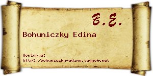 Bohuniczky Edina névjegykártya