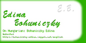 edina bohuniczky business card